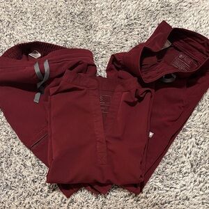 Figs Scrubs Maroon Set